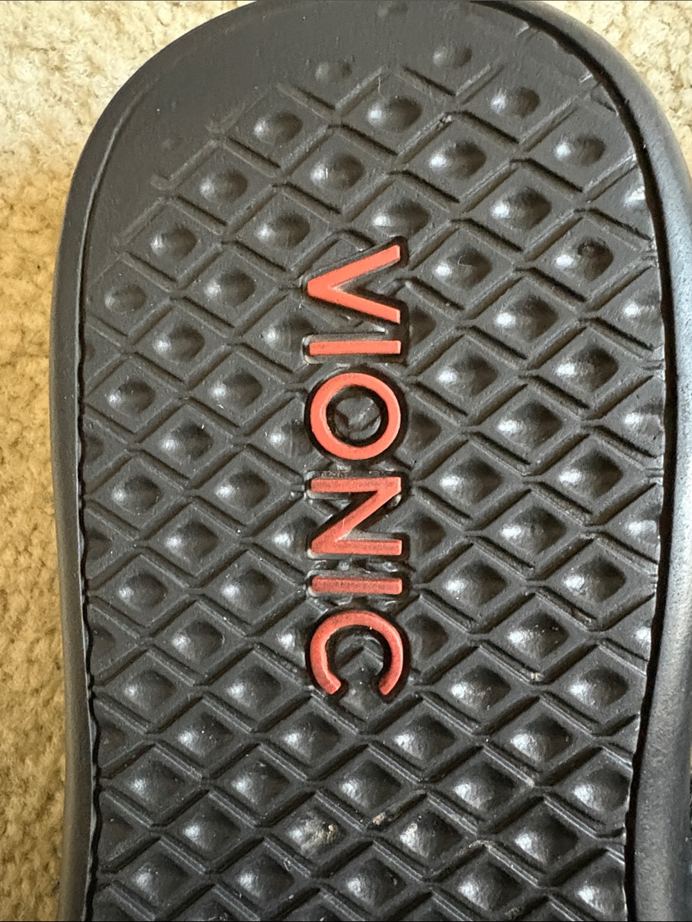 Vionic Black Sequined Textured Strap Flip Flop Sandals-Size 9 - Picture 2 of 11